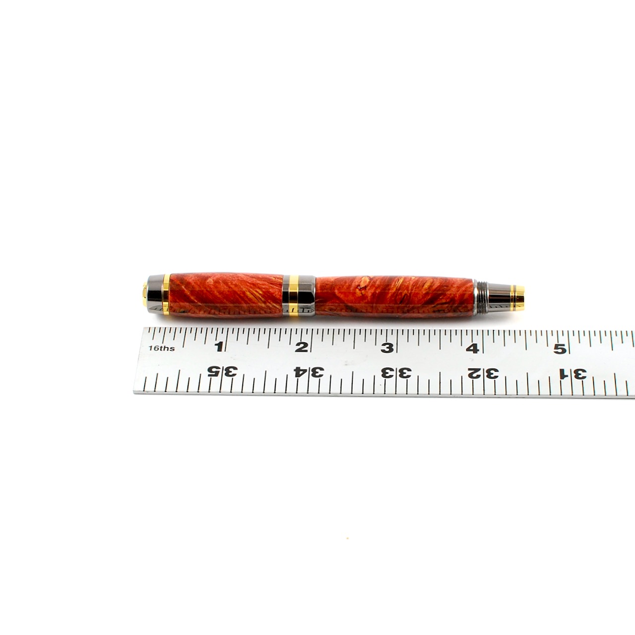 Red Dyed Maple Burl | Pocket Fountain Pen